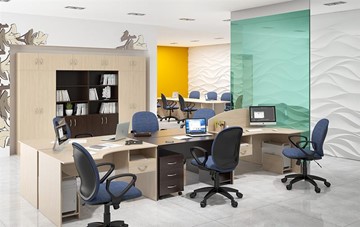 Офисный комплект мебели SIMPLE с эргономичными столами и тумбами в Красноуфимске - предосмотр 5